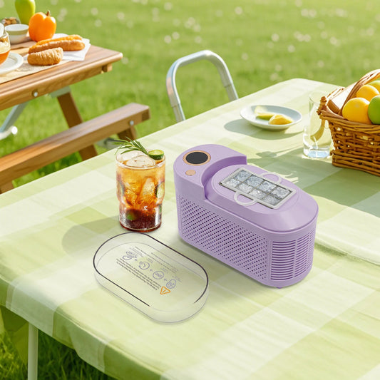 Portable 8-Cube Ice Maker,Fast 10-Minute Ice Production,Dual-Core Semiconductor Technology,12V Car/ Home Use,Ultra-Quiet 60dB