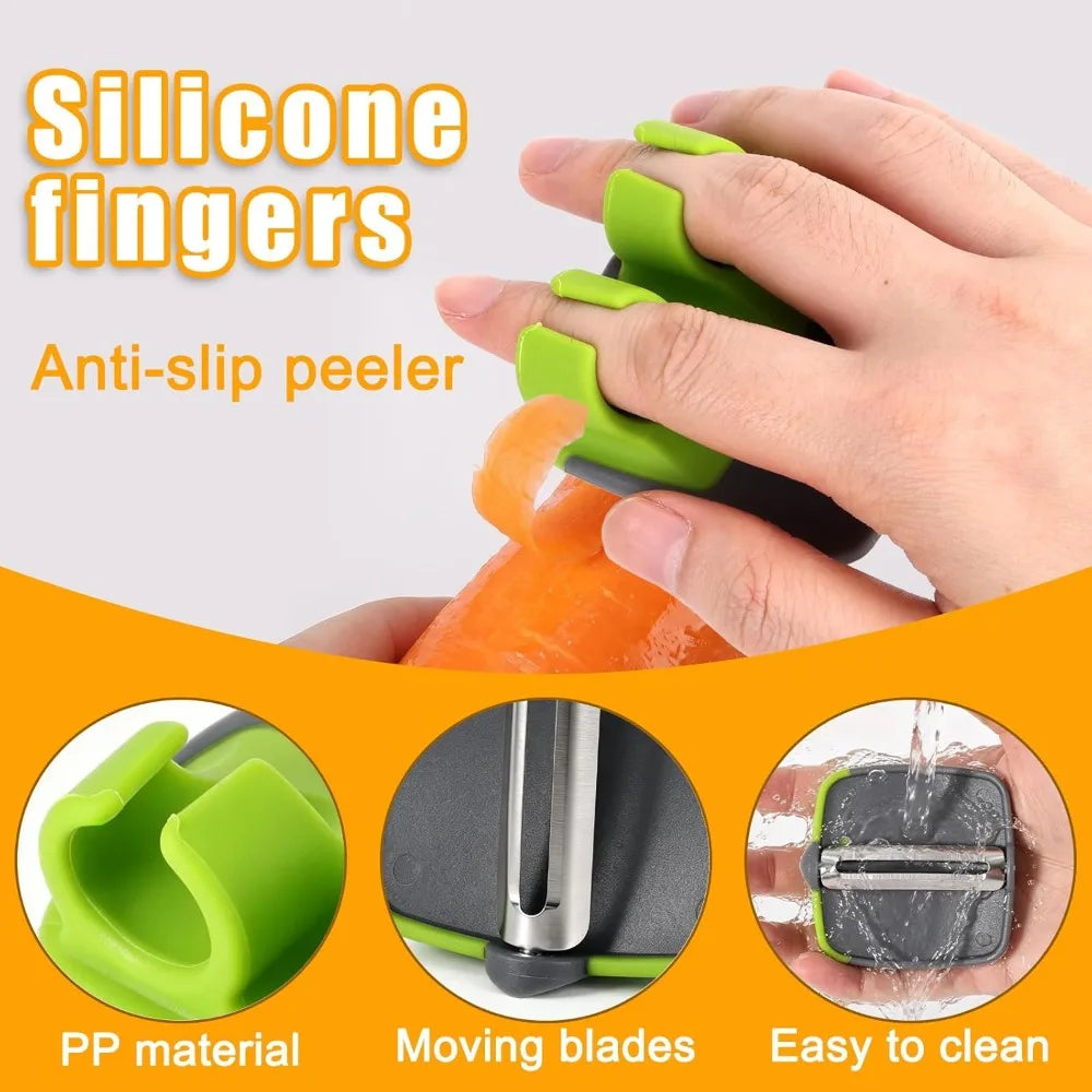 Portable Kitchen Peeling Tool Black Green Fruit Vegetable Peeler Household Food Prep Gadget For Camping Picnic Outdoor Daily Cooking Use