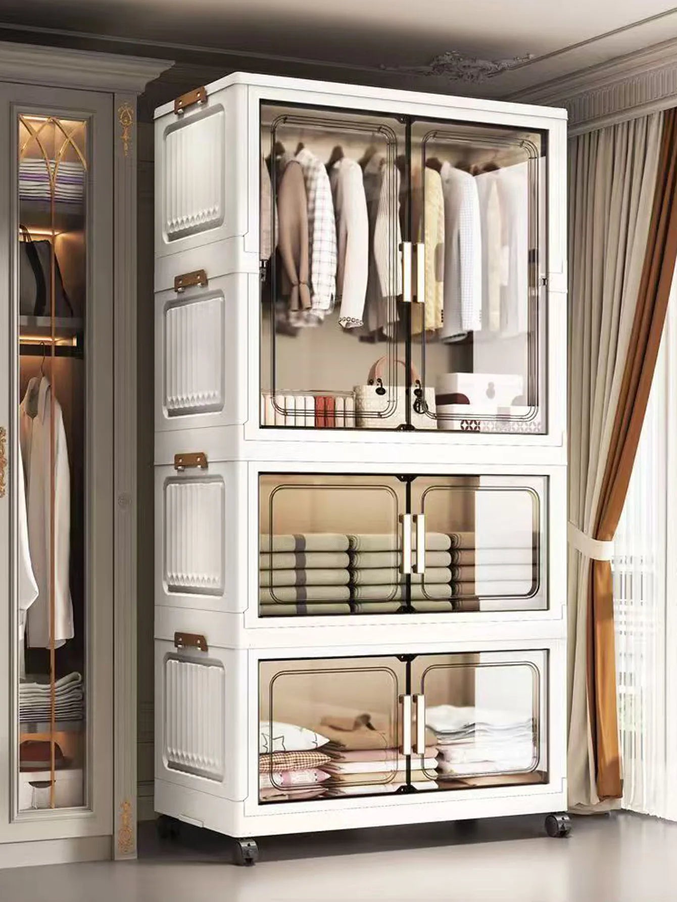 Thickened Multi-Layer Plastic Storage Cabinet for Home Bedroom Baby Closet Organizer No Installation Needed for Snacks And Toys