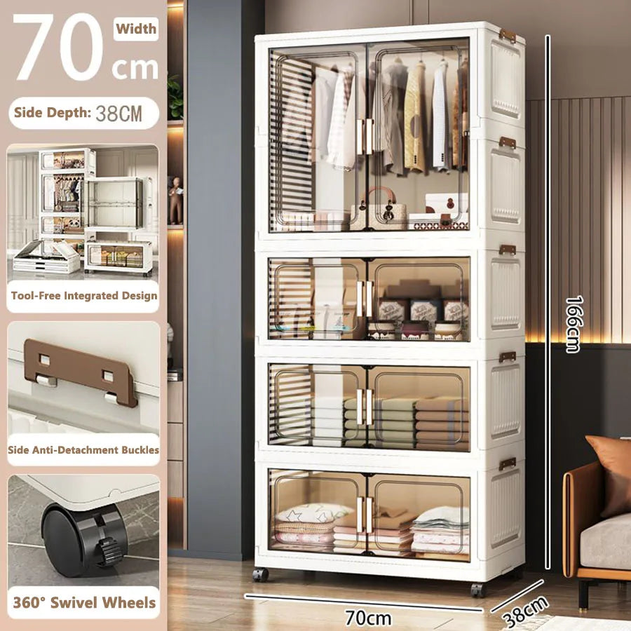 Thickened Multi-Layer Plastic Storage Cabinet for Home Bedroom Baby Closet Organizer No Installation Needed for Snacks And Toys