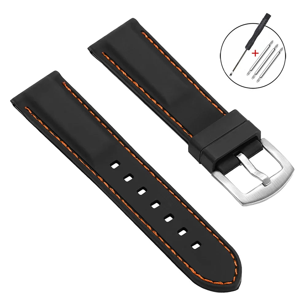 Band 18mm 20mm 22mm 24mm Wristabnd for Bracelet Soft Silicone Watch Strap Men Women Sport Waterproof Belt