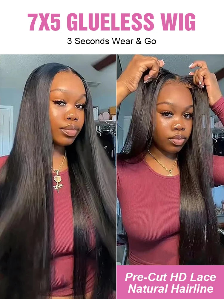 300% 30 36 40 Inch 13x6 HD Transparent Lace Frontal Wig Human Hair Straight Glueless Wig Human Hair Lace Front Wigs For Women