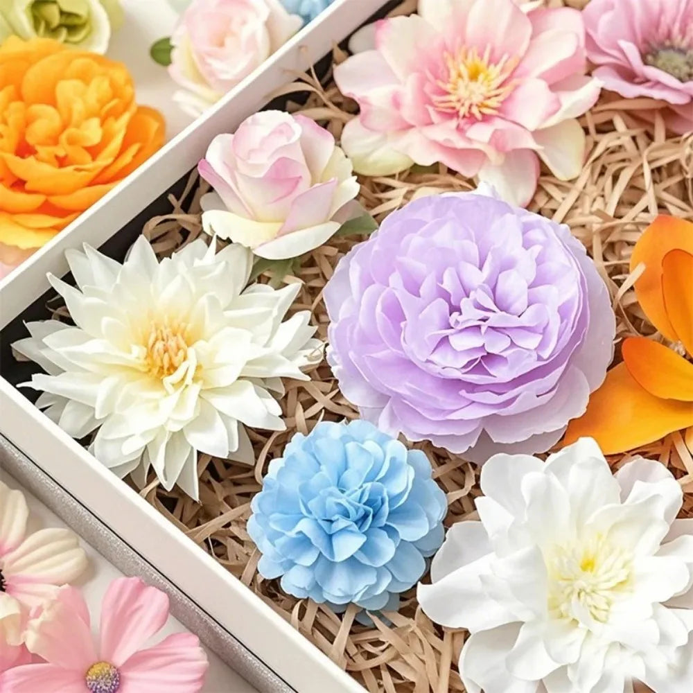 20/52Pcs Random Mix Artificial Flowers Silk Fake Flowers for Home Room Decor DIY 2026 Gifts Accessories Bride Wedding Decor