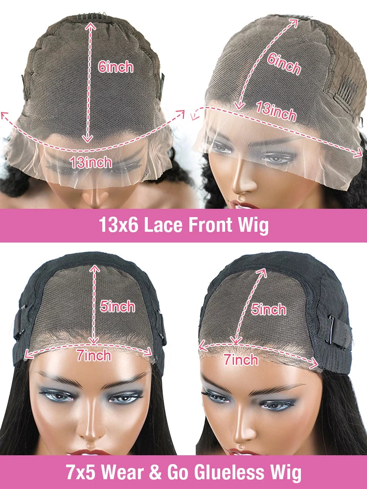 300% 30 36 40 Inch 13x6 HD Transparent Lace Frontal Wig Human Hair Straight Glueless Wig Human Hair Lace Front Wigs For Women