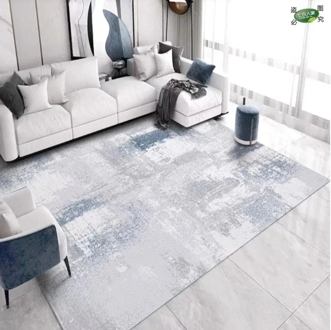 Light Luxury Rugs for Bedroom Large Area Living Room Decoration Carpet Washable Bedside Soft Floor Mat Anti-slip Cloakroom Rug