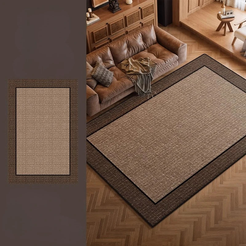 Retro Style Rugs for Bedroom Large Area Living Room Decoration Brown Carpet Washable Lounge Soft Floor Mat Anti-slip Bedside Rug