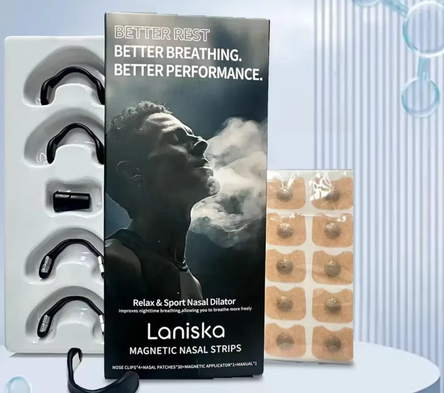 AirBoost Magnetic Nose Dilator - Snore Relief & Better Breathing for Sleep, Gym, Daily Use, Skin-Safe Reusable