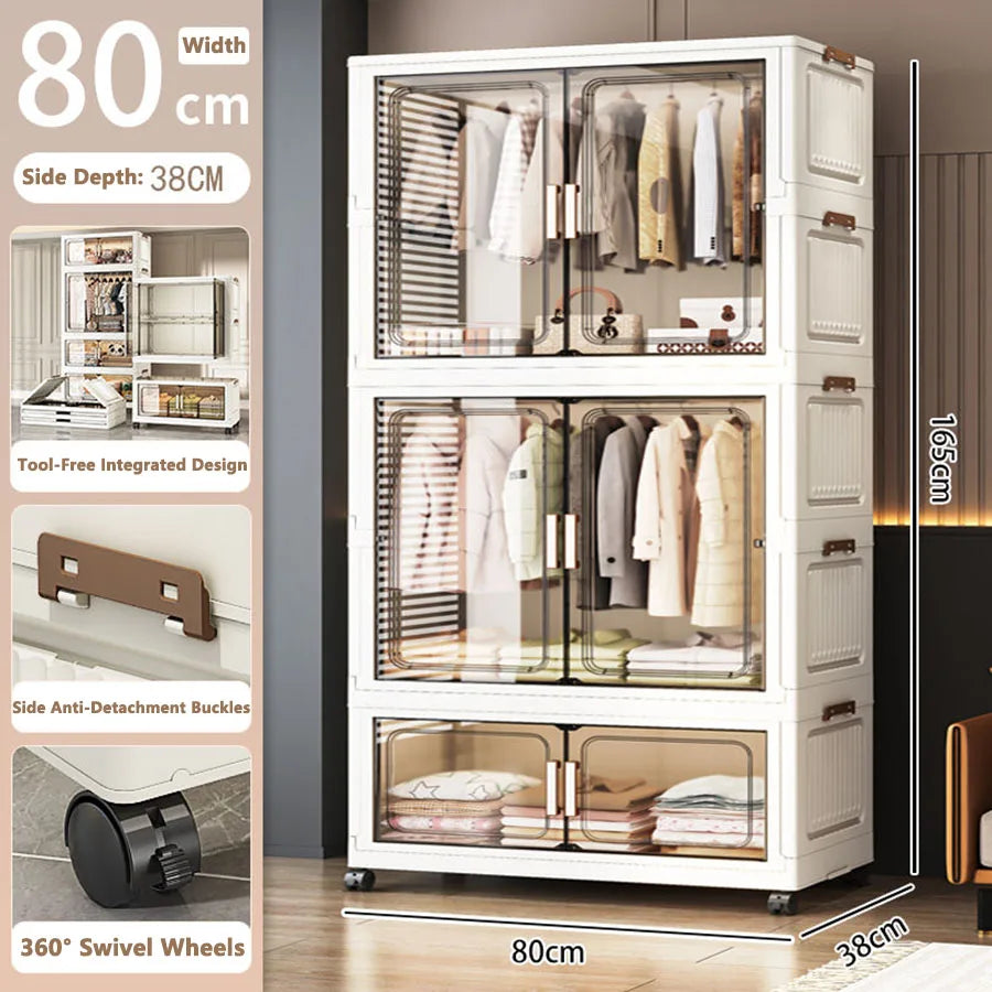 Thickened Multi-Layer Plastic Storage Cabinet for Home Bedroom Baby Closet Organizer No Installation Needed for Snacks And Toys