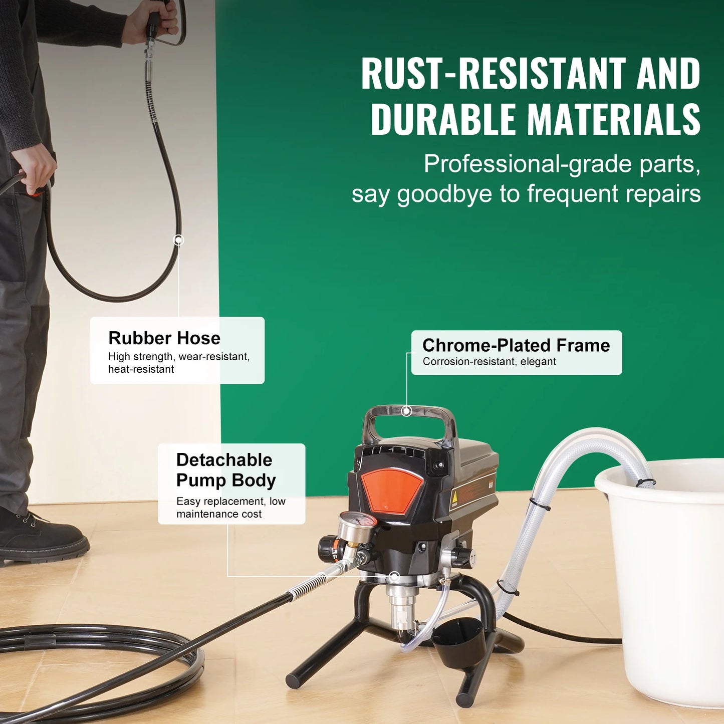 SucceBuy 750W 950W Airless Paint Sprayer 3000PSI High Efficiency Electric Airless Sprayer Handheld Paint Sprayers
