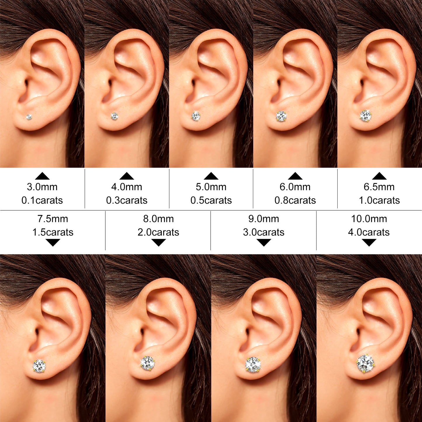 ICEOUTBOX 925 sterling silver Moissanite Stud Earrings D VVS1 Round Cut Lab Diamond Screw Ear Studs For Women Wedding Jewelry