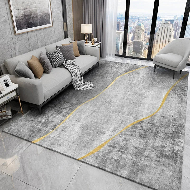 Light Luxury Rugs for Bedroom Large Area Living Room Decoration Carpet Washable Bedside Soft Floor Mat Anti-slip Cloakroom Rug