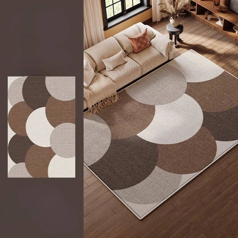 Retro Style Rugs for Bedroom Large Area Living Room Decoration Brown Carpet Washable Lounge Soft Floor Mat Anti-slip Bedside Rug