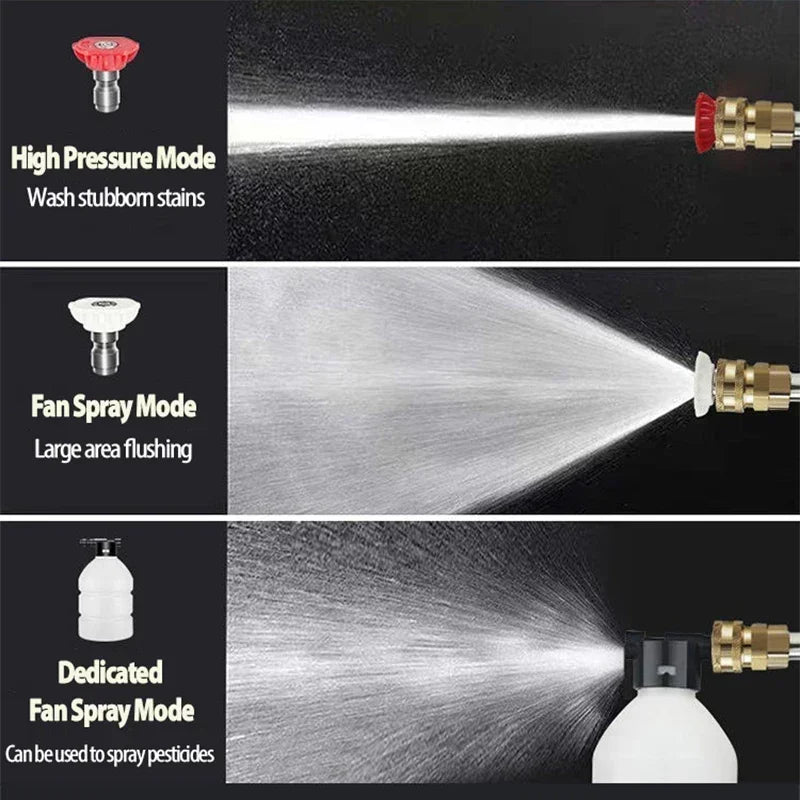 EAFC Cordless High Pressure Car Wash Washer Gun 60Bar Foam Generator Water Gun Spray Adjustable Nozzle for Auto Home Garden