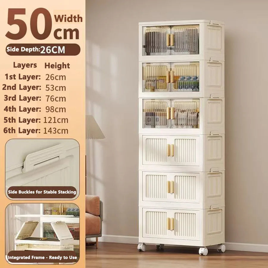 Thickened Multi-Layer Plastic Storage Cabinet for Home Bedroom Baby Closet Organizer No Installation Needed for Snacks And Toys