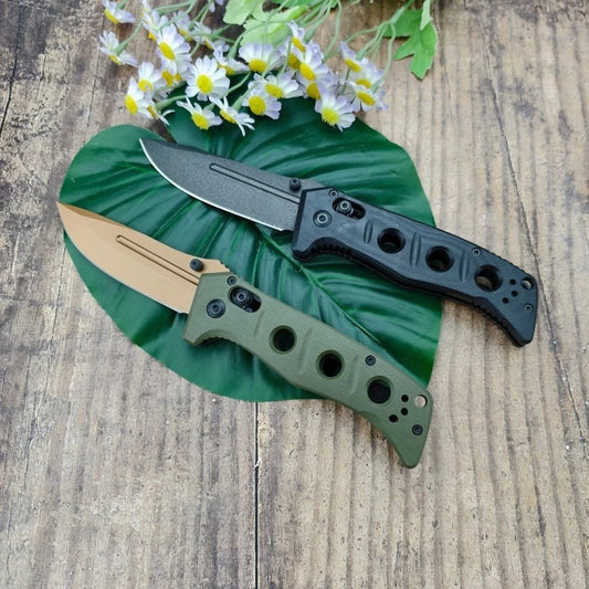 BM 273 Durable Folding Knife D2 Steel Blade G10 Handle Suitable for Outdoor Camping  Practical Cutting Knife Gift for Men.