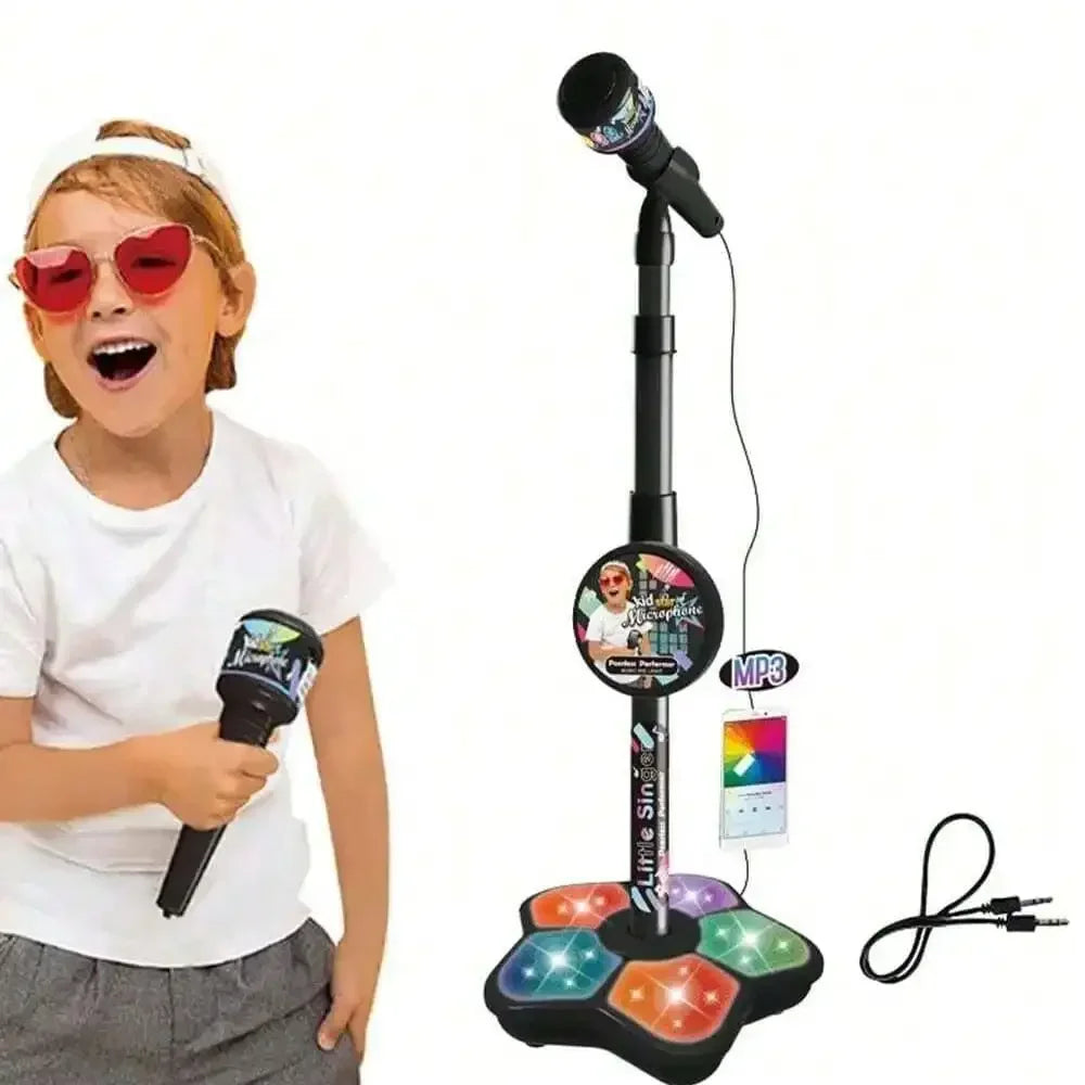2026 Karaoke Microphone Toy With Stand, Data Adapter, Compatible With MP3/MP4 (39 Inches)