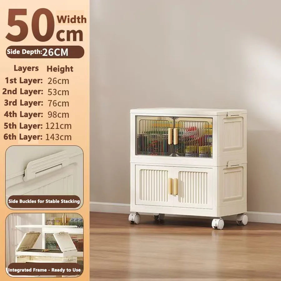 Thickened Multi-Layer Plastic Storage Cabinet for Home Bedroom Baby Closet Organizer No Installation Needed for Snacks And Toys