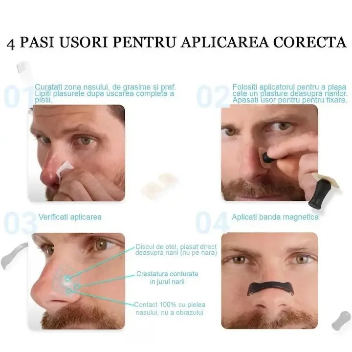 AirBoost Magnetic Nose Dilator - Snore Relief & Better Breathing for Sleep, Gym, Daily Use, Skin-Safe Reusable