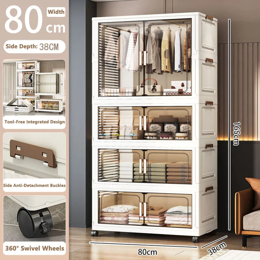 Thickened Multi-Layer Plastic Storage Cabinet for Home Bedroom Baby Closet Organizer No Installation Needed for Snacks And Toys