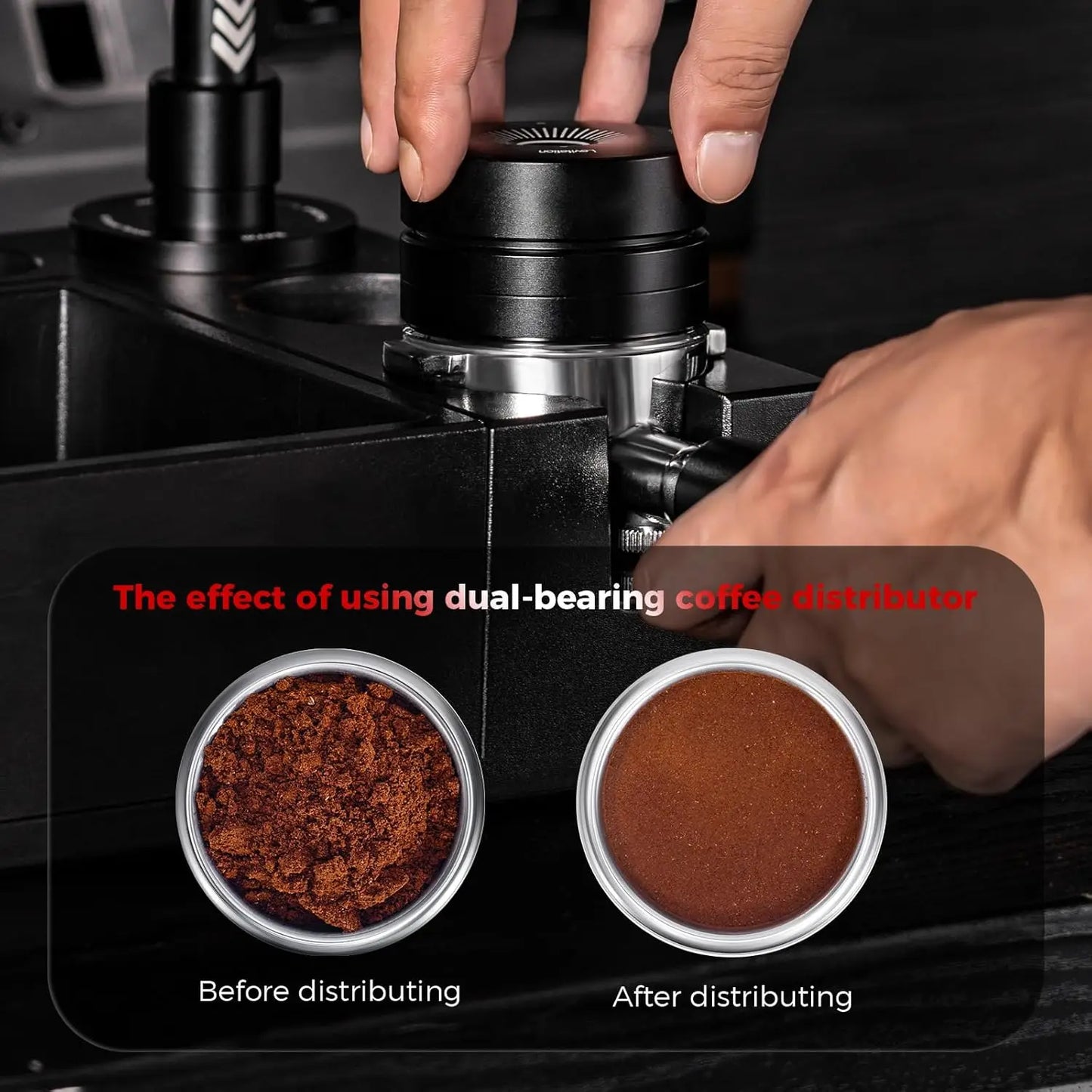 IKAPE Dual Bearings Espresso Distributor 51mm 54mm 58mm For Coffee Accessories Coffee Leveler Breville Barista Accessories
