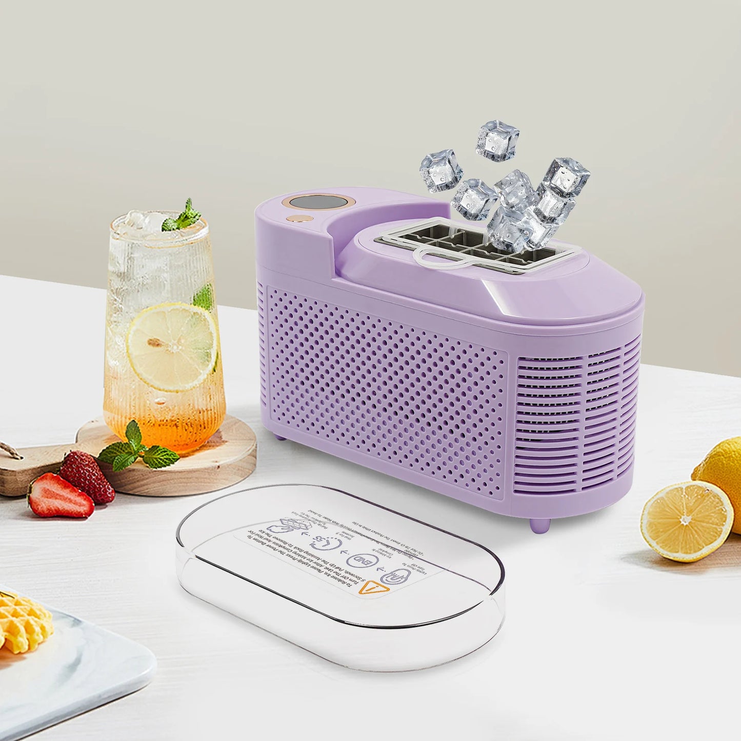 Portable 8-Cube Ice Maker,Fast 10-Minute Ice Production,Dual-Core Semiconductor Technology,12V Car/ Home Use,Ultra-Quiet 60dB